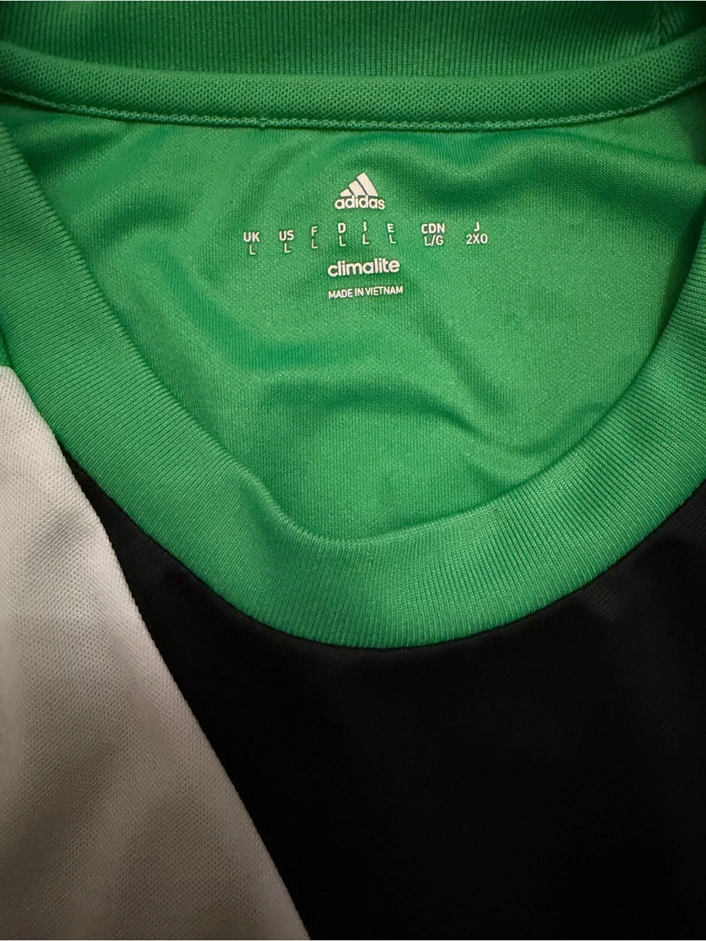 Adidas Green Long-Sleeve Soccer Jersey with Black & Cream Panels